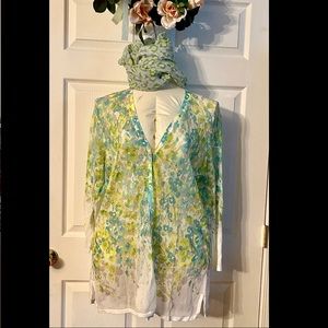 2x Ruby Road pale green camouflage cardigan